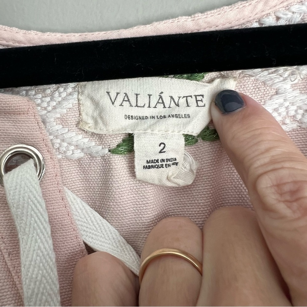 Anthropologie Valiante Panay Embroidered
Caftan Dress Pink Southwest Aztec - Picture 5 of 7